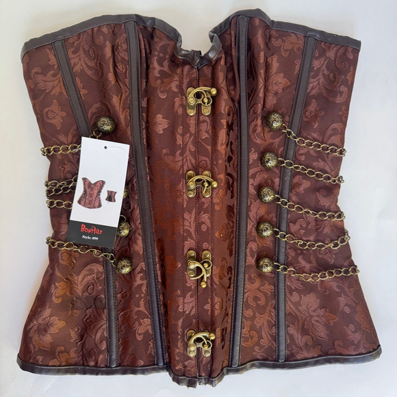 Costume, Masquerade, Steampunk Lace Corset, Sexy Halloween Wig, Women’s Bundle - Picture 2 of 13